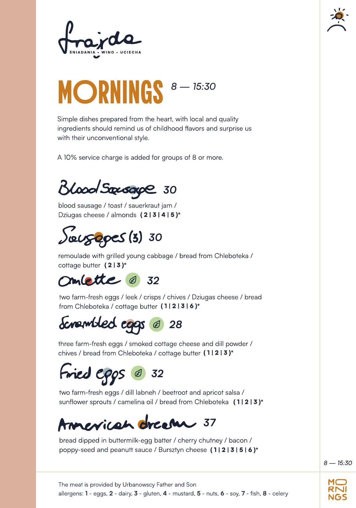 Frajda Wrocław menu - page 1