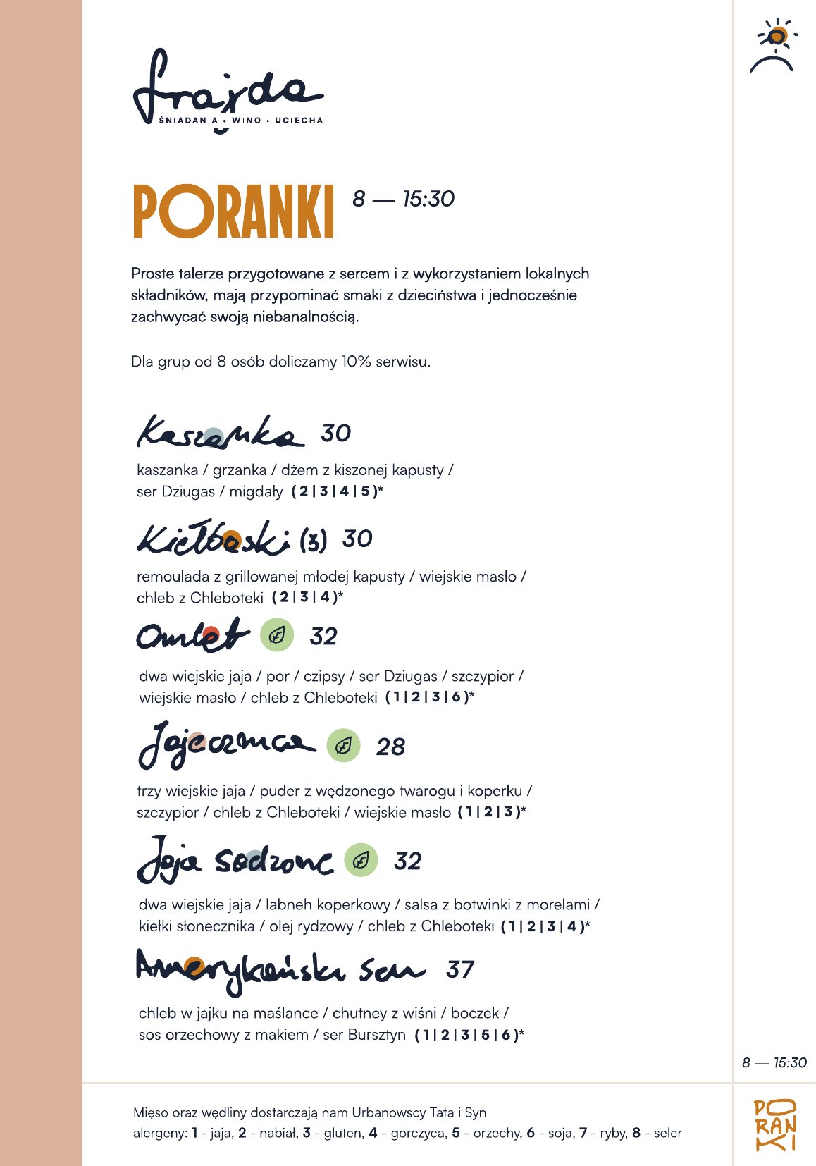 Menu Frajda Wrocław - strona 1